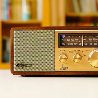 SANGEAN Bruce Home Small Retro Log Bluetooth Speaker Gold